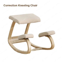 Ergonomic Kneeling Chair Stool Thick Cushion Home Office Chair Improving Body Posture Rocking Wood Knee Computer Chair