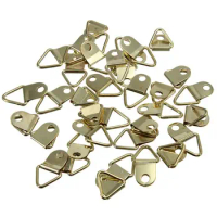 20Pcs/lot Brass D-Ring Picture Oil Painting Mirror Frame Wall Mount Hooks Hangers With Screws
