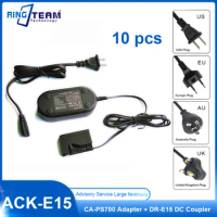 10Sets/Lot ACK-E15 ACKE15 Power Adapter DRE15 DR-E15 DC Coupler LPE12 CA-PS700 LP-E12 Battery for Canon EOS Rebel SL1 EOS 100D
