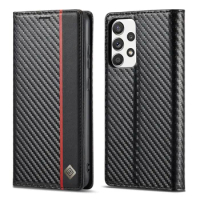 For Galaxy A52 A72 A12 A32 A22 5G Carbon Fiber Leather Case With Stand Card Slots For Samsung Galaxy A72 A52 A32 A22 4G