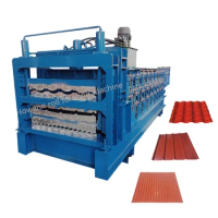 Triple Layer Iron Roof Sheet IBR Tile Making Machinery Portable Metal Roofing Corrugated Panel Cold Roll Forming Machine