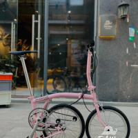 Aceoffix 16Inch Tri-Folding Bike Mini Folding Bicycle Chromium-Molybdenum Steel /Men's / Women's Pink Bicycle