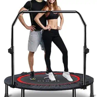 Mini Trampoline for Adults Kids, Cardio Exercise Trampoline, Thick Steel Spring Fitness Workout Rebounder Trampoline Indoor Outd