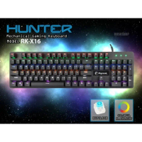 COD. Razeak คีย์บอร์ด รุ่น RK-X16 Airavata Hunter Semi Blue Switch Mechanical Gamingประกัน 1ปี