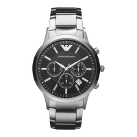 Emporio Armani Jam Tangan Pria Emporio Armani Chronograph AR2434 Men Black Dial Stainless Steel Stra