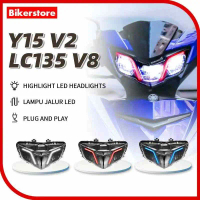 ไฟหน้า Yamaha, สำหรับ Y15ZR V2 และ LC135 FI V8, ไฟ LED, ไฟหน้า Y15 V2 LC135, มีให้เลือก 5 สี, สีม่วง