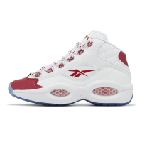 Reebok 籃球鞋 Question Mid 男鞋 白 紅 緩震 輕量 皮革 Iverson 運動鞋 100074721