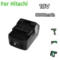 8000mAh 18V Lithium Replacement Battery For Hitachi Power Tools BSL1830 BSL1840 DSL18DSAL BSL1815X