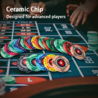 10pcs Peach Heart Ceramic Texas Poker Chips Professional Casino European Poker Chips Black Jack Shuttle Currency Club Chip