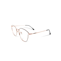 【ALEGANT】輕盈質感復古輕量鈦金屬質感縷空貓眼鏡框UV400濾藍光眼鏡(馬內的沙龍提筆)