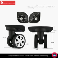 HANLUOKE W239 Luggage compartment wheel mute wheel Trolley Case accessory wheel luggage compartment replacement brake wheel