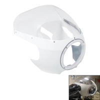 Motorcycle 5 3/4" Cafe Racer Headlight Fairing Windshield Windscreen For Harley Sportster XL 883 1200 Dyna