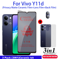 3in1 เหมาะสำหรับ Vivo Y11d กระจกนิรภัยป้องกันการสอดแนม สำหรับ Vivo Y11d กระจกนิรภัยและฟิล์มด้านหลัง 
