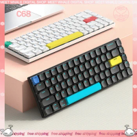 Xinmeng C68 Gamer Mechanical Keyboard 3 Mode 2.4G Wireless Bluetooth Technology Keyboard Rgb Backlit Hot Swap Office Keyboards