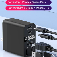 Steam Deck Hub Usb Type C To A Hdmi Splitter For Macbook Pro Adapter Laptop Computer Accessories Ipad Otg Mac Mini Dock Station