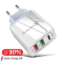 10pcs/lot 45W Quick Charge 4.0 USB Charger Fast Charging EU US PD 3.0 Wall Mobile Phone Charger Adapter For Iphone Samsung htc