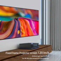 120 Inch ALR UST Projector Screen for 4K Ultra Short Throw Laser Fixed Frame Grey Anti Light Projetion Screen