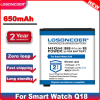 LOSONCOER 650mAh Good Quality Battery 3.7V Rechargeable Li-ion Polymer Battery For Smart Watch Q18 robot Lithium Batteries