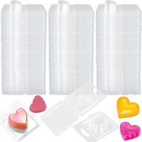 150Pack Wax Melt Container 1.3 Oz Plastic Wax Melt Set for Wax Melts Clear Wax Flip Top, Empty Candle Melt,Heart Shape