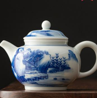 茶壺 復古青花瓷茶壺 單壺 陶瓷茶具 350ml 功夫茶壺 中式小茶壺 一人用老式泡茶壺