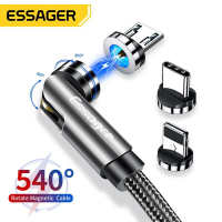 Cáp sạc từ tính xoay 540 độ 3 trong 1 ESSAGER Weichuang Series, cáp sạc từ tính có thể uốn cong