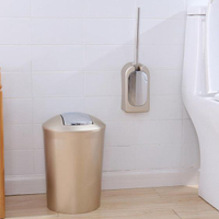 創意北歐式廁所帶有蓋垃圾桶客廳衛生間廚房家用垃圾筒搖蓋式紙簍MBS 【麥田印象】