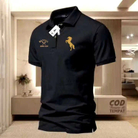 Áo thun cổ polo chữ vàng hùng vĩ, áo thun cổ Kirka cho người lớn / Áo thun Distro cho nam và nữ / Áo