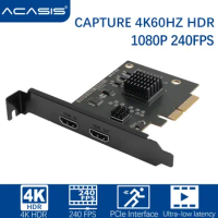 Acasis PCIe HDMI-compatible Video Capture Card 4K60 HZ HDR PCIe Interface 2K144 1080p240 PS5 Bulid-in Capture Audio Video Source