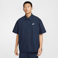NIKE AS M NK CLUB SS BTN SHIRT OS 藍 短袖上衣 襯衫 男 HJ2027-451
