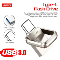 Lenovo 2TB USB Flash Drives Type-c 1TB USB 3.0 Flash Drive 256GB 512GB Pen Drive Up To 100MB/s U Stick 128GB For Laptop Phone PC