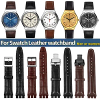 For swatch YCS YAS YGS series watch band 17mm 19mm genuine leather Wrist Strap Women men watch strap belt bracelet accessories