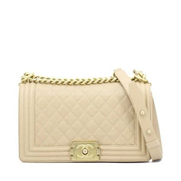 Chanel Boy 25 Cream Caviar I17066C