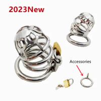 Male Open Skeleton Chastity Cage Chastity Lock Abstinence Cock Cage Device Auxiliary Accessories Chastity Belt Adult Sex Toys