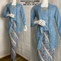 Atasan Kebaya Modern Set Kebaya Brokat Kutubaru Lengan Panjang Baju Wisuda  Wanita Dewasa Kondangan