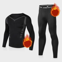 Ski Thermal Underwear For Men Male Thermo Clothes Compression Set Thermal Tights Winter Leggings Suit Quick Dry Motocross tshirt