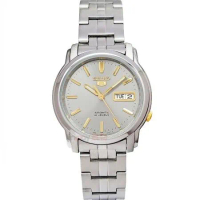 SEIKO 精工 SNKK67K1手錶 盾牌5號 灰色x金色面 夜光 星期 日期 自動上鍊 機械 男錶