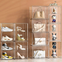 [เก็บเงินปลายทาง] Transparent Storage Box Dustproof Storage Cabinet Acrylic Cabinet Shoes Storage Bo