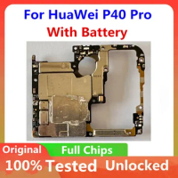 Original Unlocked For HUAWEI P40 Pro Motherboard 128G 256G 512G With Battery Mainboard Full Chips LogicBoard For HUAWEI P40 Pro