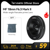 7artisans 18mm F6.3 Mark II APS-C Manual Ultra-thin Pancake Prime Lens for Sony E ZVE10 Fujifilm FX Nikon Z Z50/Z fc Micro 4/3