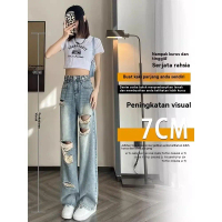 Seluar Jeans Koyak Bersaiz Besar untuk Wanita, MM Gemuk, Gaya Nipis Baru Musim Panas, Pelangsingan B