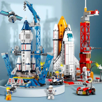 [ส่งฟรี] Rocket Ship Building Blocks Compatible with Lego Bricks Space Shuttle Rocket for Kids Birth