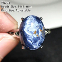 Natural Blue Pietersite Stone Ring Jewelry For Women Man Gift Energy Crystal Beads Silver Namibia Stone Adjustable Ring AAAAA