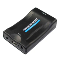 HDMI to Scart converter adapter HDMI In Scart Out Video Audio scale Converter AV Signal Adapter HD Receiver TV DVD with DC Cable
