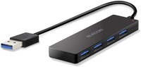 【日本代購】Elecom 宜麗客 USB集線器 3.0 4 個端口 總線電源 超小型 for MacBook NB Switch適用 黑色