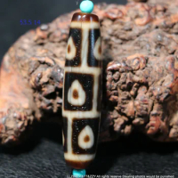 An Energy Tibetan Old Oily Agate Ivory Color 9 Buddha Heart Eye dZi Bead Amulet LKbrother Sauces Top Quality UPD1201F