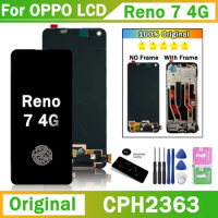 6.43"AMOLED Reno 7 Screen For Oppo Reno7 LCD Display Touch Screen Digitizer Assembly For OPPO Reno7 4G LCD CPH2363 Frame