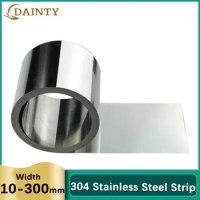 304 Stainless Steel Strip Steel Foil Roll Narrow Strip 304 SST Sheet Plate Corrosion Resistance Width 10-300mm Customizable Size
