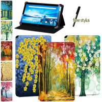 For Lenovo Tab P10 Tablet Case for Lenovo Smart Tab P10 10.1 Inch - Anti -cratch Leather Stand Flip Painting Series Cover Case
