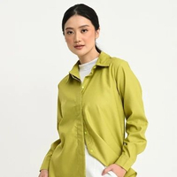 Geulis.id DAILY SHIRT BRIGHT SERIES (12 warna) KEMEJA KERJA / KEMEJA ANTIKUSUT / KEMEJA POLOS S Lime