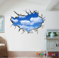 壁貼【橘果設計】3D天空 DIY組合壁貼 牆貼 壁紙 壁貼 室內設計 裝潢 壁貼